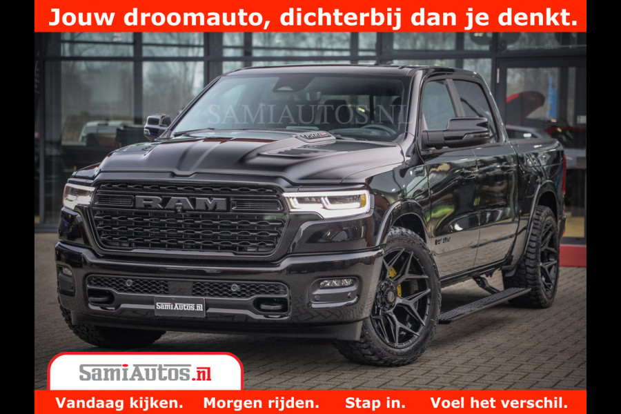 Dodge Ram 1500 Limited Night H.O 540HP 706Nm | Massage + Full Option | De Meest Luxe en Volle Pick-Up in zijn Klasse | Comfortabele Dubbele Cabine met Royale 5 Zitplaatsen | BPM vrij | Nu Leverbaar uit Voorraad | Voorraad Nr 2328 - 5157