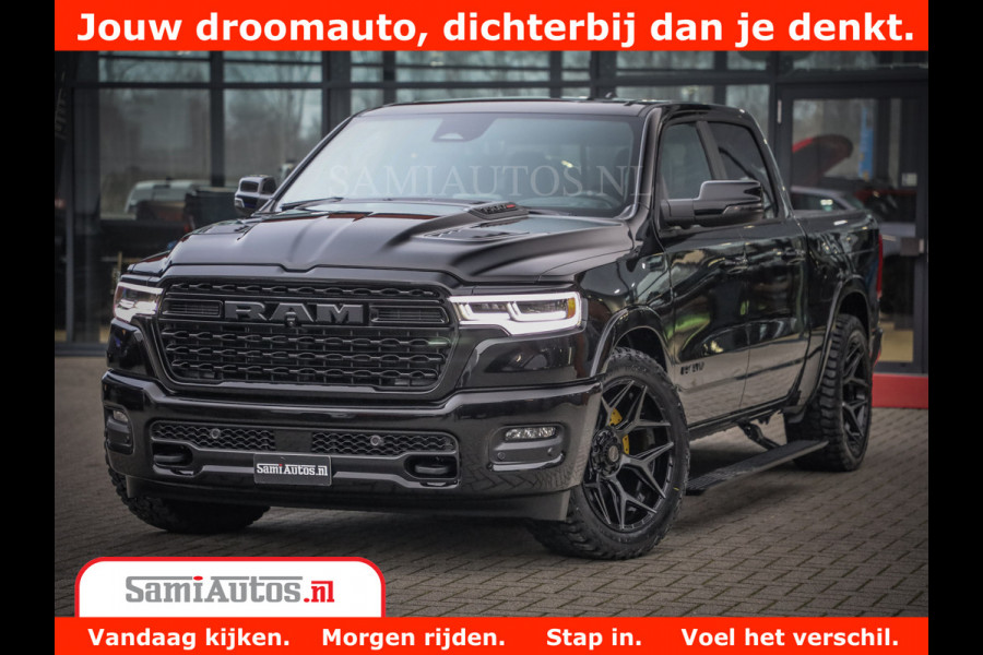 Dodge Ram 1500 Limited Night H.O 540HP 706Nm | Massage + Full Option | De Meest Luxe en Volle Pick-Up in zijn Klasse | Comfortabele Dubbele Cabine met Royale 5 Zitplaatsen | BPM vrij | Nu Leverbaar uit Voorraad | Voorraad Nr 2328 - 5157