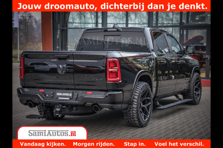 Dodge Ram 1500 Limited Night H.O 540HP 706Nm | Massage + Full Option | De Meest Luxe en Volle Pick-Up in zijn Klasse | Comfortabele Dubbele Cabine met Royale 5 Zitplaatsen | BPM vrij | Nu Leverbaar uit Voorraad | Voorraad Nr 2328 - 5157