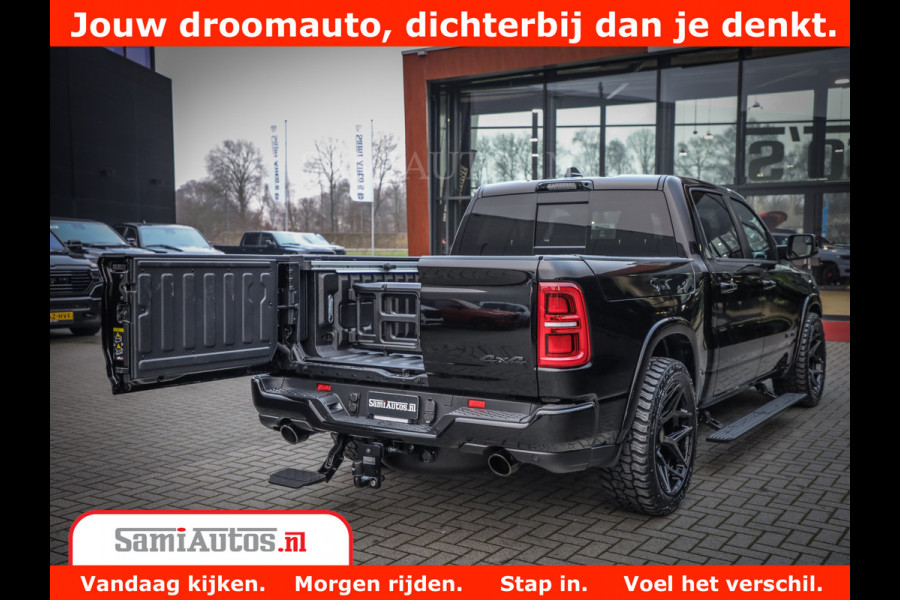 Dodge Ram 1500 Limited Night H.O 540HP 706Nm | Massage + Full Option | De Meest Luxe en Volle Pick-Up in zijn Klasse | Comfortabele Dubbele Cabine met Royale 5 Zitplaatsen | BPM vrij | Nu Leverbaar uit Voorraad | Voorraad Nr 2328 - 5157