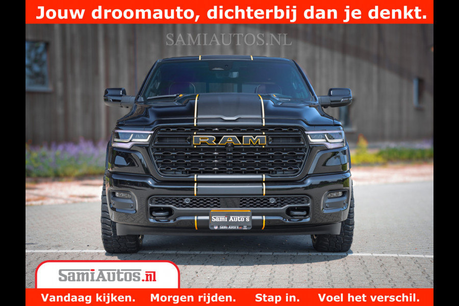 Dodge Ram 1500 Limited Night H.O 540HP 706Nm | Massage + Full Option | De Meest Luxe en Volle Pick-Up in zijn Klasse | Comfortabele Dubbele Cabine met Royale 5 Zitplaatsen | BPM vrij | Nu Leverbaar uit Voorraad | Voorraad Nr 2323 - 5168