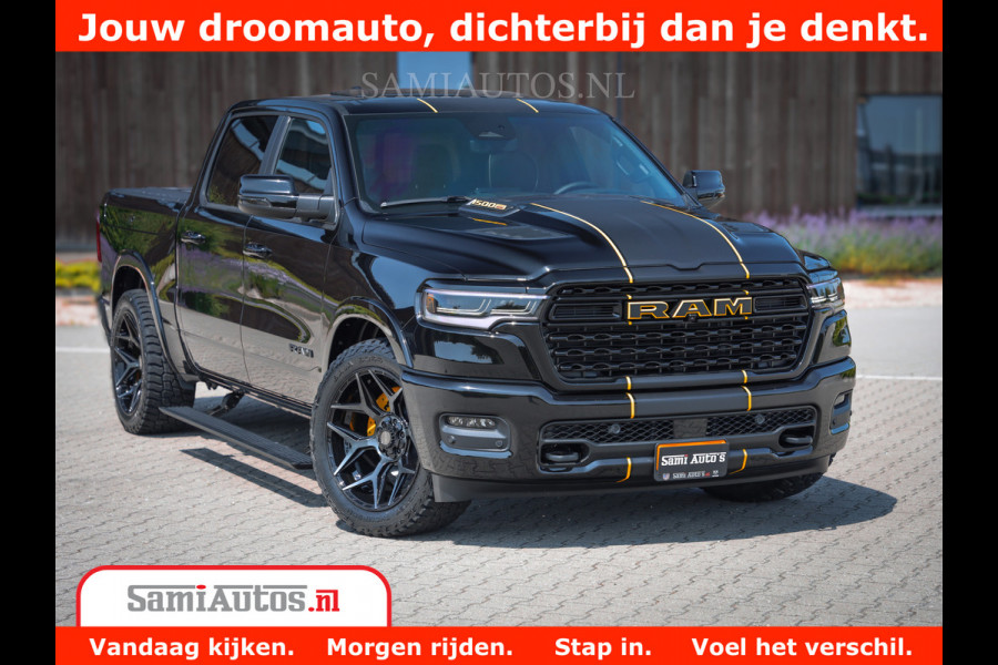 Dodge Ram 1500 Limited Night H.O 540HP 706Nm | Massage + Full Option | De Meest Luxe en Volle Pick-Up in zijn Klasse | Comfortabele Dubbele Cabine met Royale 5 Zitplaatsen | BPM vrij | Nu Leverbaar uit Voorraad | Voorraad Nr 2323 - 5168