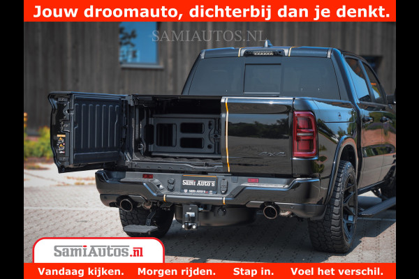 Dodge Ram 1500 Limited Night H.O 540HP 706Nm | Massage + Full Option | De Meest Luxe en Volle Pick-Up in zijn Klasse | Comfortabele Dubbele Cabine met Royale 5 Zitplaatsen | BPM vrij | Nu Leverbaar uit Voorraad | Voorraad Nr 2323 - 5168