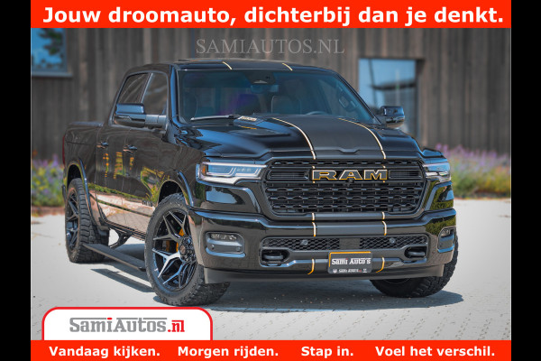 Dodge Ram 1500 Limited Night H.O 540HP 706Nm | Massage + Full Option | De Meest Luxe en Volle Pick-Up in zijn Klasse | Comfortabele Dubbele Cabine met Royale 5 Zitplaatsen | BPM vrij | Nu Leverbaar uit Voorraad | Voorraad Nr 2323 - 5168