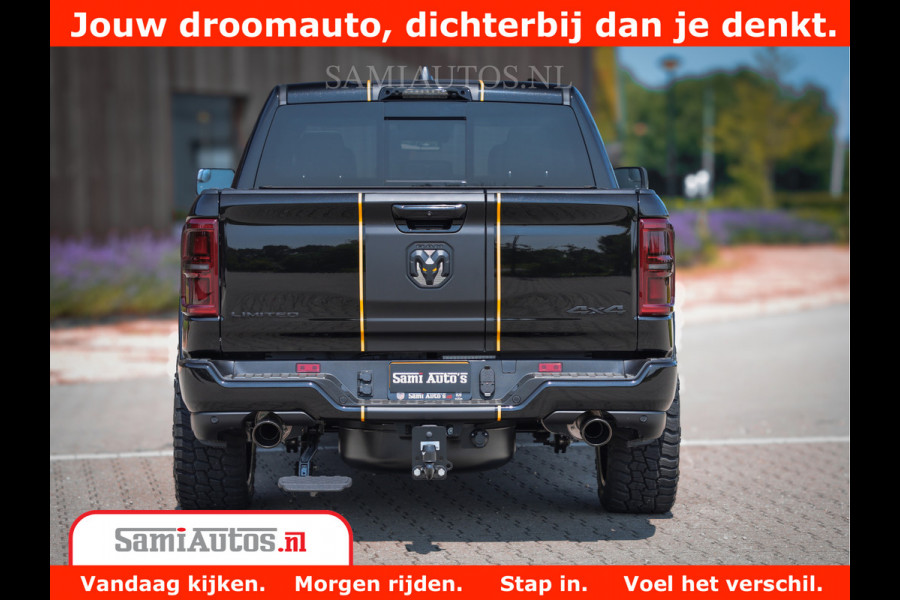Dodge Ram 1500 Limited Night H.O 540HP 706Nm | Massage + Full Option | De Meest Luxe en Volle Pick-Up in zijn Klasse | Comfortabele Dubbele Cabine met Royale 5 Zitplaatsen | BPM vrij | Nu Leverbaar uit Voorraad | Voorraad Nr 2323 - 5168
