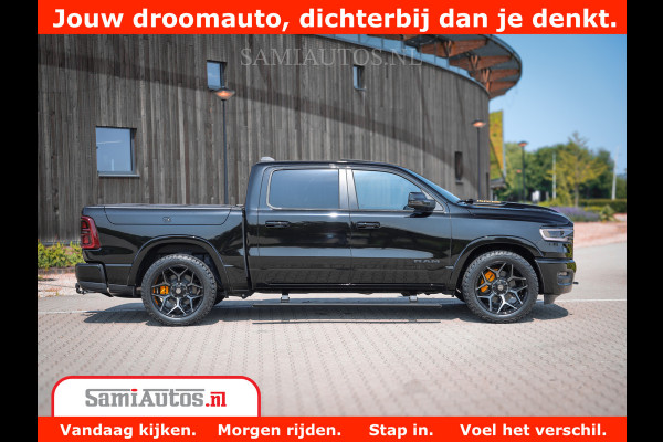Dodge Ram 1500 Limited Night H.O 540HP 706Nm | Massage + Full Option | De Meest Luxe en Volle Pick-Up in zijn Klasse | Comfortabele Dubbele Cabine met Royale 5 Zitplaatsen | BPM vrij | Nu Leverbaar uit Voorraad | Voorraad Nr 2323 - 5168