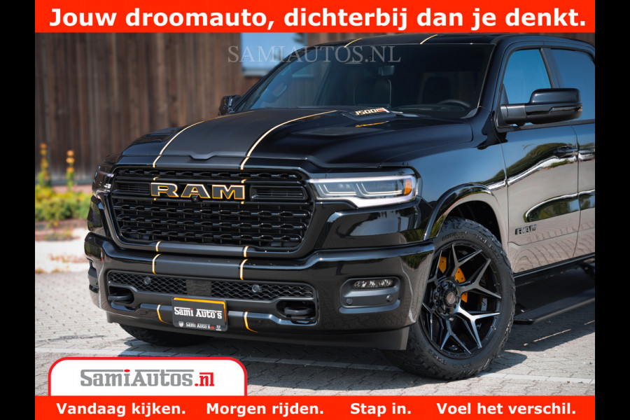 Dodge Ram 1500 Limited Night H.O 540HP 706Nm | Massage + Full Option | De Meest Luxe en Volle Pick-Up in zijn Klasse | Comfortabele Dubbele Cabine met Royale 5 Zitplaatsen | BPM vrij | Nu Leverbaar uit Voorraad | Voorraad Nr 2323 - 5168