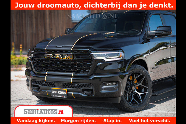 Dodge Ram 1500 Limited Night H.O 540HP 706Nm | Massage + Full Option | De Meest Luxe en Volle Pick-Up in zijn Klasse | Comfortabele Dubbele Cabine met Royale 5 Zitplaatsen | BPM vrij | Nu Leverbaar uit Voorraad | Voorraad Nr 2323 - 5168