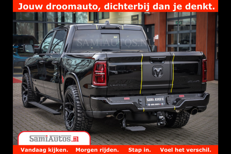 Dodge Ram 1500 Limited Night High Output 540HP 706Nm | Massage + Full Option | De Meest Luxe en Volle Pick-Up in zijn Klasse | Comfortabele Dubbele Cabine met Royale 5 Zitplaatsen | BPM vrij | Nu Leverbaar uit Voorraad | Voorraad Nr 2332 - 5179