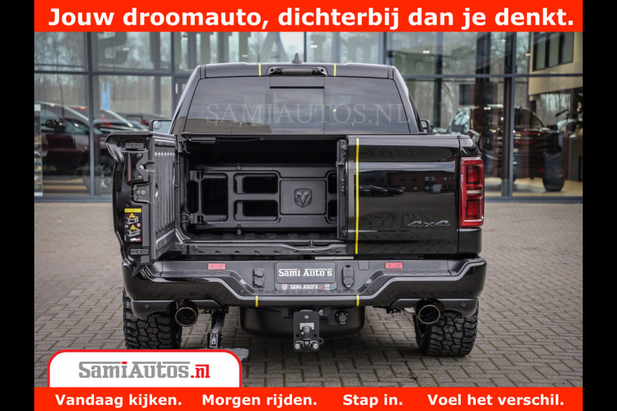 Dodge Ram 1500 Limited Night High Output 540HP 706Nm | Massage + Full Option | De Meest Luxe en Volle Pick-Up in zijn Klasse | Comfortabele Dubbele Cabine met Royale 5 Zitplaatsen | BPM vrij | Nu Leverbaar uit Voorraad | Voorraad Nr 2332 - 5179