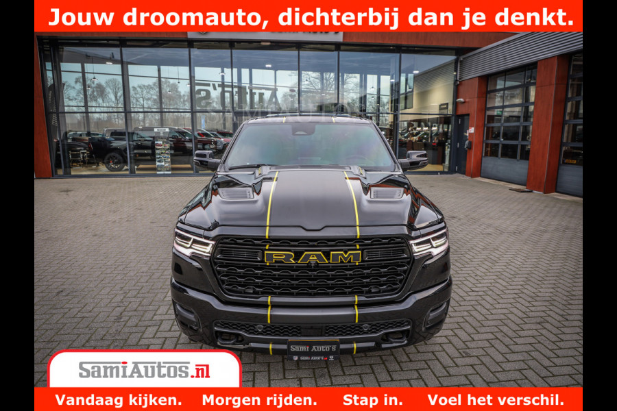 Dodge Ram 1500 Limited Night High Output 540HP 706Nm | Massage + Full Option | De Meest Luxe en Volle Pick-Up in zijn Klasse | Comfortabele Dubbele Cabine met Royale 5 Zitplaatsen | BPM vrij | Nu Leverbaar uit Voorraad | Voorraad Nr 2332 - 5179