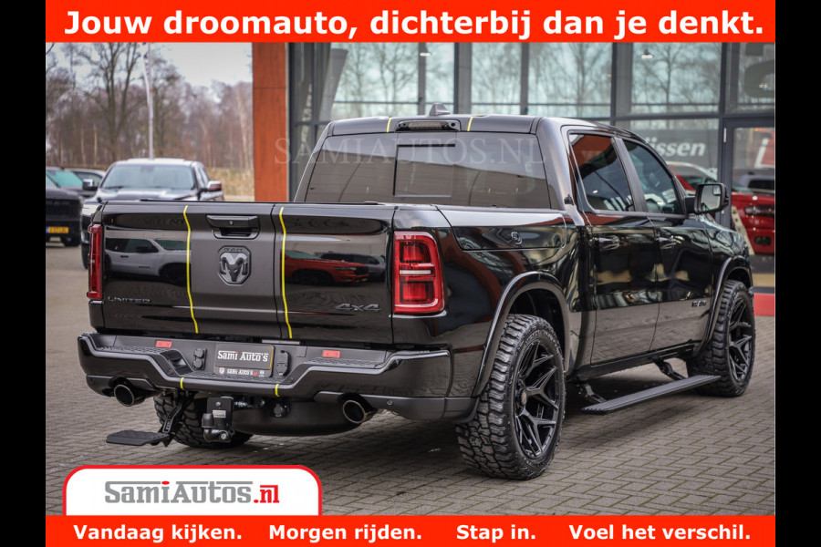 Dodge Ram 1500 Limited Night High Output 540HP 706Nm | Massage + Full Option | De Meest Luxe en Volle Pick-Up in zijn Klasse | Comfortabele Dubbele Cabine met Royale 5 Zitplaatsen | BPM vrij | Nu Leverbaar uit Voorraad | Voorraad Nr 2332 - 5179