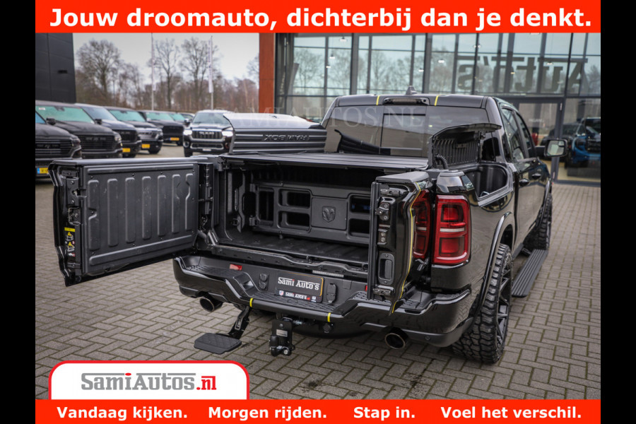 Dodge Ram 1500 Limited Night High Output 540HP 706Nm | Massage + Full Option | De Meest Luxe en Volle Pick-Up in zijn Klasse | Comfortabele Dubbele Cabine met Royale 5 Zitplaatsen | BPM vrij | Nu Leverbaar uit Voorraad | Voorraad Nr 2332 - 5179