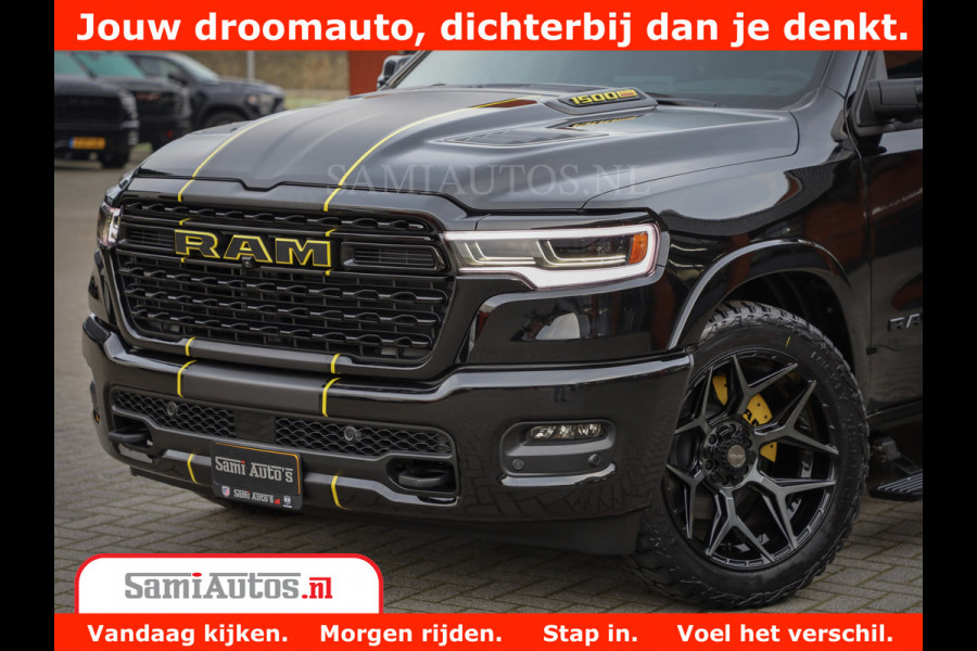 Dodge Ram 1500 Limited Night High Output 540HP 706Nm | Massage + Full Option | De Meest Luxe en Volle Pick-Up in zijn Klasse | Comfortabele Dubbele Cabine met Royale 5 Zitplaatsen | BPM vrij | Nu Leverbaar uit Voorraad | Voorraad Nr 2332 - 5179