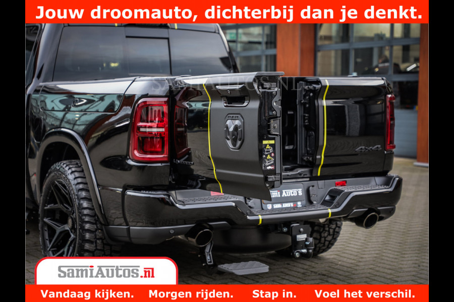 Dodge Ram 1500 Limited Night High Output 540HP 706Nm | Massage + Full Option | De Meest Luxe en Volle Pick-Up in zijn Klasse | Comfortabele Dubbele Cabine met Royale 5 Zitplaatsen | BPM vrij | Nu Leverbaar uit Voorraad | Voorraad Nr 2332 - 5179
