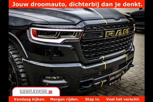 Dodge Ram 1500 Limited Night High Output 540HP 706Nm | Massage + Full Option | De Meest Luxe en Volle Pick-Up in zijn Klasse | Comfortabele Dubbele Cabine met Royale 5 Zitplaatsen | BPM vrij | Nu Leverbaar uit Voorraad | Voorraad Nr 2332 - 5179