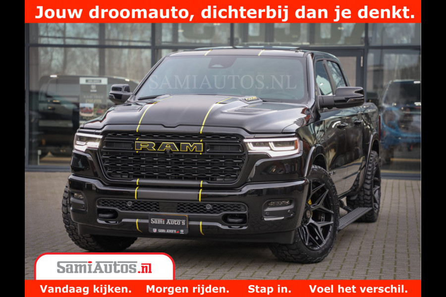 Dodge Ram 1500 Limited Night High Output 540HP 706Nm | Massage + Full Option | De Meest Luxe en Volle Pick-Up in zijn Klasse | Comfortabele Dubbele Cabine met Royale 5 Zitplaatsen | BPM vrij | Nu Leverbaar uit Voorraad | Voorraad Nr 2332 - 5179