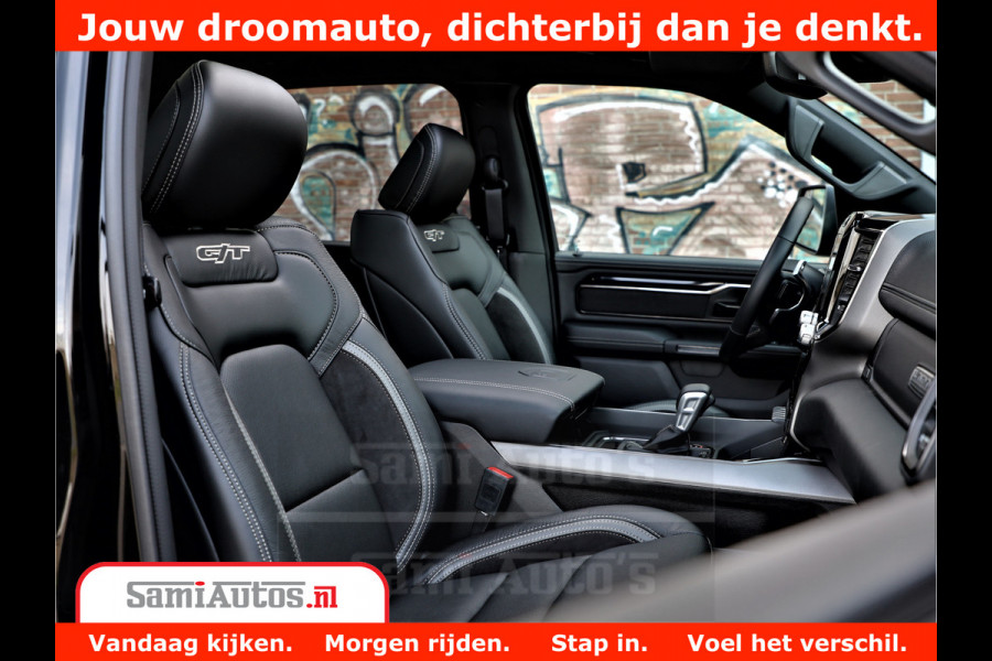 Dodge Ram 1500 GT EDITION | 5.7 HEMI V8 402PK | VIRTUAL COCKPIT | HEAD-UP | ADAPTIVE CRUISE | 360 CAMERA | TRX PACK | VOLLE UITVOERING Comfortabele Dubbele Cabine met Royale 5 Zitplaatsen | BPM vrij | Nu Leverbaar uit Voorraad | Voorraad Nr 2435