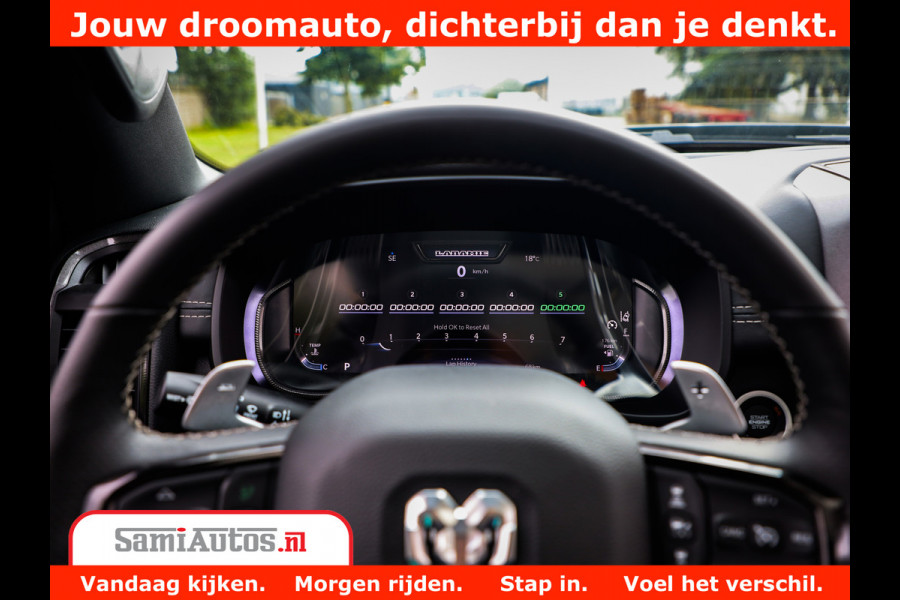 Dodge Ram 1500 GT EDITION | 5.7 HEMI V8 402PK | VIRTUAL COCKPIT | HEAD-UP | ADAPTIVE CRUISE | 360 CAMERA | TRX PACK | VOLLE UITVOERING Comfortabele Dubbele Cabine met Royale 5 Zitplaatsen | BPM vrij | Nu Leverbaar uit Voorraad | Voorraad Nr 2435