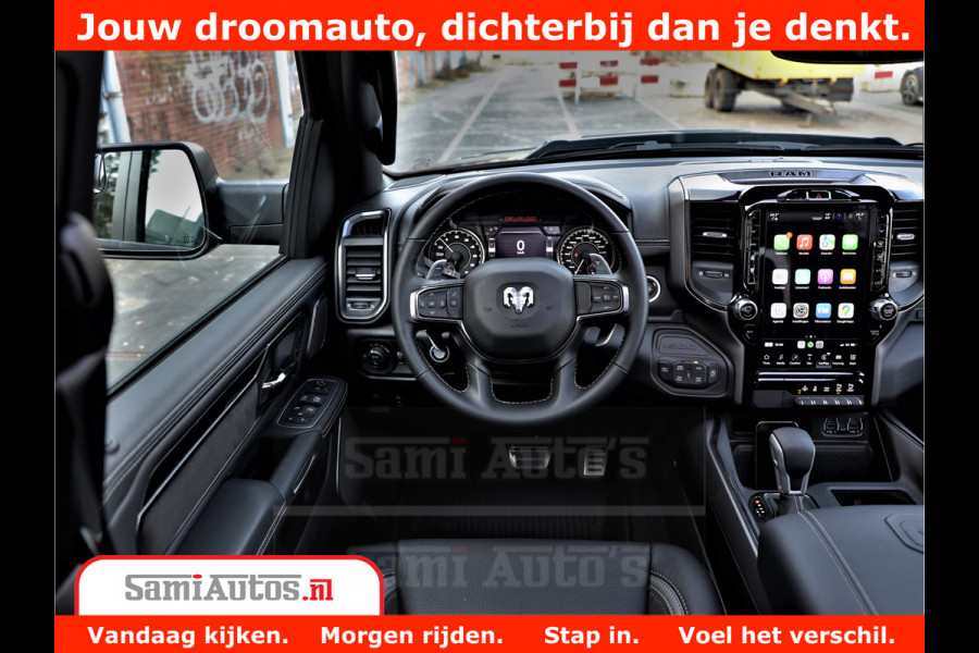 Dodge Ram 1500 GT EDITION | 5.7 HEMI V8 402PK | VIRTUAL COCKPIT | HEAD-UP | ADAPTIVE CRUISE | 360 CAMERA | TRX PACK | VOLLE UITVOERING Comfortabele Dubbele Cabine met Royale 5 Zitplaatsen | BPM vrij | Nu Leverbaar uit Voorraad | Voorraad Nr 2435