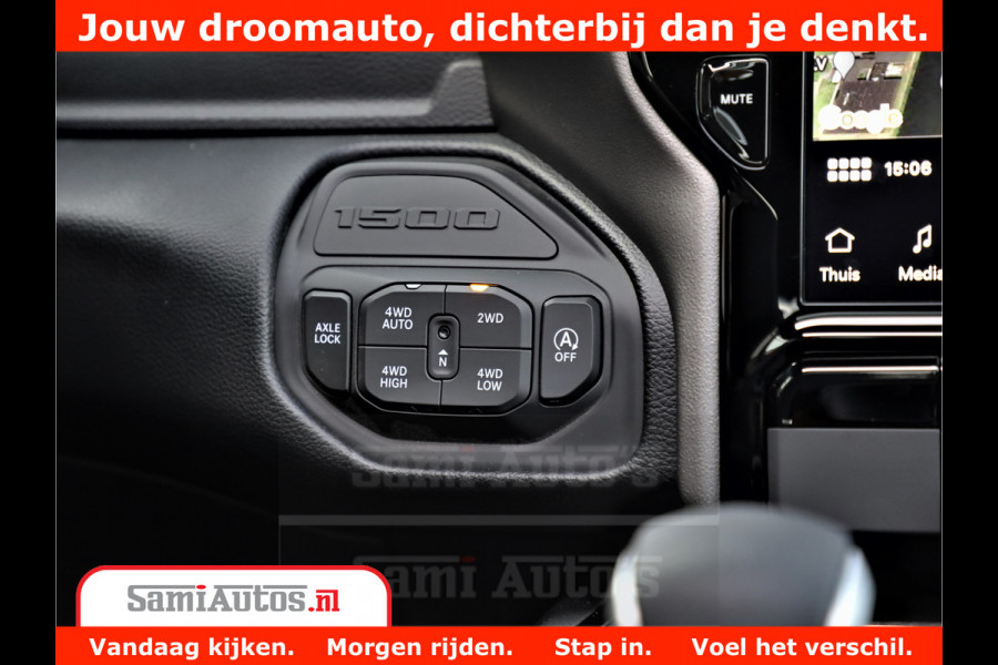 Dodge Ram 1500 GT EDITION | 5.7 HEMI V8 402PK | VIRTUAL COCKPIT | HEAD-UP | ADAPTIVE CRUISE | 360 CAMERA | TRX PACK | VOLLE UITVOERING Comfortabele Dubbele Cabine met Royale 5 Zitplaatsen | BPM vrij | Nu Leverbaar uit Voorraad | Voorraad Nr 2435