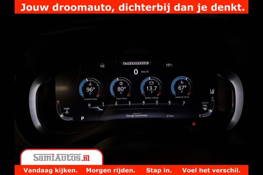Dodge Ram 1500 GT EDITION | 5.7 HEMI V8 402PK | VIRTUAL COCKPIT | HEAD-UP | ADAPTIVE CRUISE | 360 CAMERA | TRX PACK | VOLLE UITVOERING Comfortabele Dubbele Cabine met Royale 5 Zitplaatsen | BPM vrij | Nu Leverbaar uit Voorraad | Voorraad Nr 2435