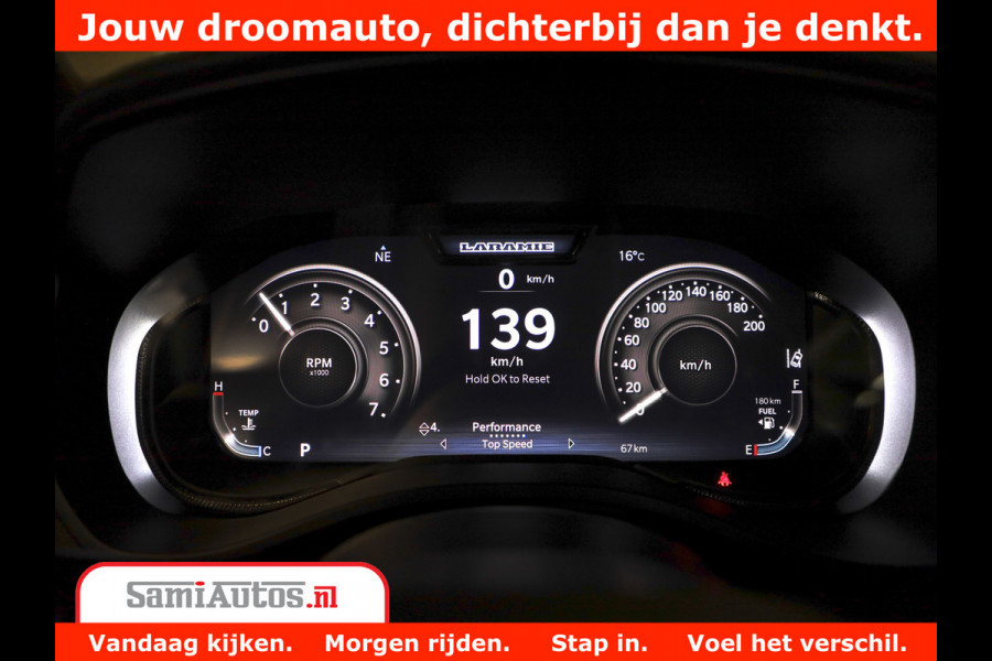 Dodge Ram 1500 GT EDITION | 5.7 HEMI V8 402PK | VIRTUAL COCKPIT | HEAD-UP | ADAPTIVE CRUISE | 360 CAMERA | TRX PACK | VOLLE UITVOERING Comfortabele Dubbele Cabine met Royale 5 Zitplaatsen | BPM vrij | Nu Leverbaar uit Voorraad | Voorraad Nr 2435