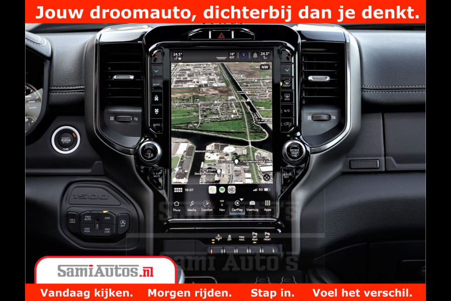 Dodge Ram 1500 GT EDITION | 5.7 HEMI V8 402PK | VIRTUAL COCKPIT | HEAD-UP | ADAPTIVE CRUISE | 360 CAMERA | TRX PACK | VOLLE UITVOERING Comfortabele Dubbele Cabine met Royale 5 Zitplaatsen | BPM vrij | Nu Leverbaar uit Voorraad | Voorraad Nr 2435