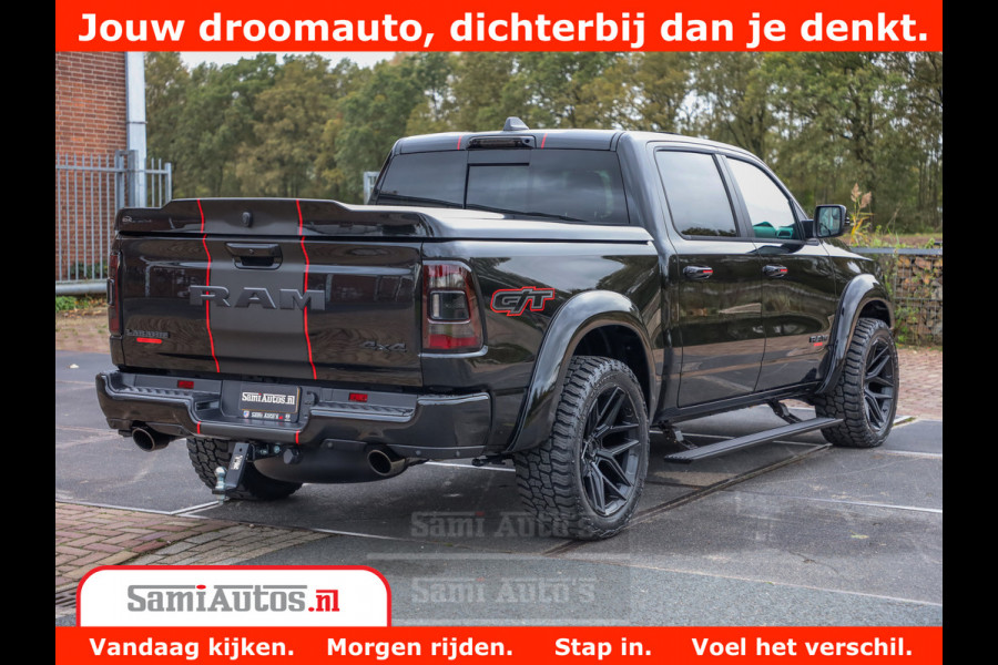 Dodge Ram 1500 GT EDITION | 5.7 HEMI V8 402PK | VIRTUAL COCKPIT | HEAD-UP | ADAPTIVE CRUISE | 360 CAMERA | TRX PACK | VOLLE UITVOERING Comfortabele Dubbele Cabine met Royale 5 Zitplaatsen | BPM vrij | Nu Leverbaar uit Voorraad | Voorraad Nr 2435