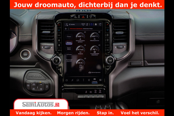 Dodge Ram 1500 GT EDITION | 5.7 HEMI V8 402PK | VIRTUAL COCKPIT | HEAD-UP | ADAPTIVE CRUISE | 360 CAMERA | TRX PACK | VOLLE UITVOERING Comfortabele Dubbele Cabine met Royale 5 Zitplaatsen | BPM vrij | Nu Leverbaar uit Voorraad | Voorraad Nr 2435