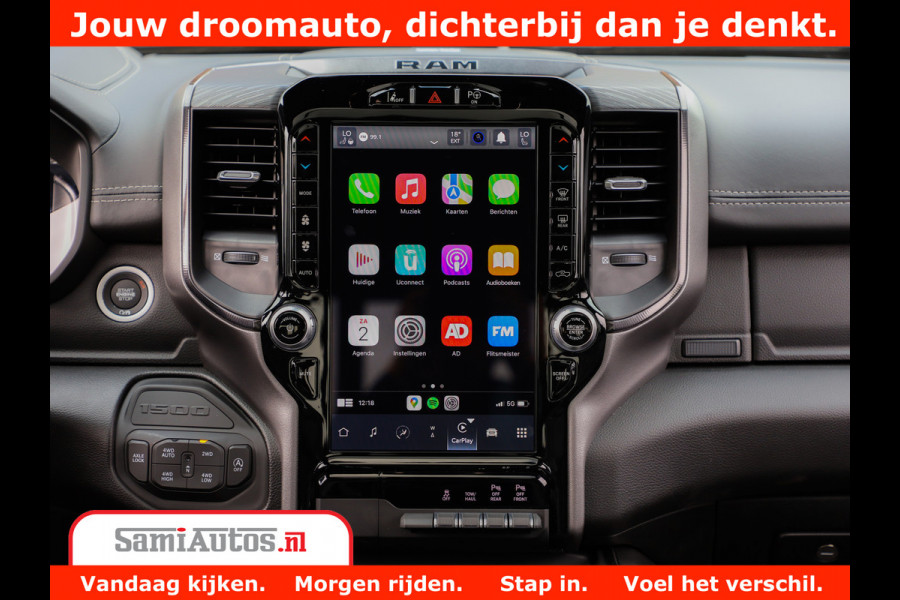 Dodge Ram 1500 GT EDITION | 5.7 HEMI V8 402PK | VIRTUAL COCKPIT | HEAD-UP | ADAPTIVE CRUISE | 360 CAMERA | TRX PACK | VOLLE UITVOERING Comfortabele Dubbele Cabine met Royale 5 Zitplaatsen | BPM vrij | Nu Leverbaar uit Voorraad | Voorraad Nr 2435