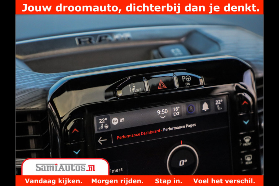 Dodge Ram 1500 GT EDITION | 5.7 HEMI V8 402PK | VIRTUAL COCKPIT | HEAD-UP | ADAPTIVE CRUISE | 360 CAMERA | TRX PACK | VOLLE UITVOERING Comfortabele Dubbele Cabine met Royale 5 Zitplaatsen | BPM vrij | Nu Leverbaar uit Voorraad | Voorraad Nr 2435