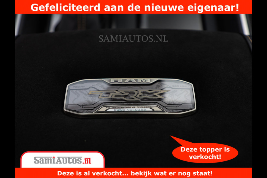 Dodge Ram 1500 TRX | 6.2 V8 712PK | Final Edition | All-In Prijs | Beschikt over alle opties | Comfortabele Dubbele Cabine met Royale 5 Zitplaatsen | BPM vrij | Nu Leverbaar uit Voorraad | Voorraad Nr 2121 - 4420