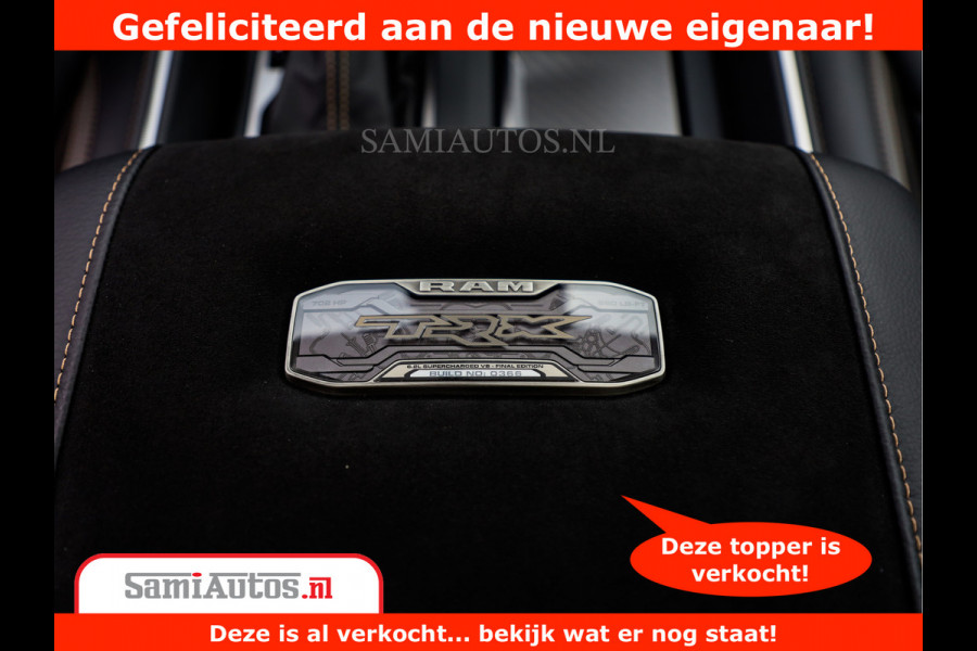 Dodge Ram 1500 TRX | 6.2 V8 712PK | Final Edition | All-In Prijs | Beschikt over alle opties | Comfortabele Dubbele Cabine met Royale 5 Zitplaatsen | BPM vrij | Nu Leverbaar uit Voorraad | Voorraad Nr 2121 - 4420