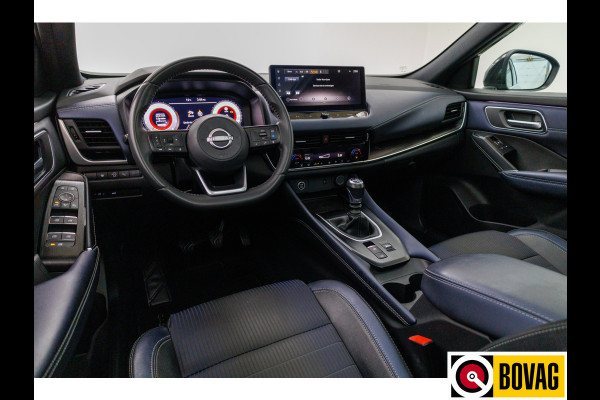 Nissan QASHQAI 1.3 MHEV Tekna Design Pack 141 PK | Pano | 360 Camera | Elec. klep | Adap. cruise | Headup display | Draadloze lader, automatisch inparkeren, dode hoek detectie, zwarte hemel