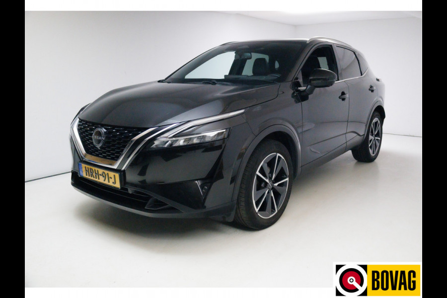 Nissan QASHQAI 1.3 MHEV Tekna Design Pack 141 PK | Pano | 360 Camera | Elec. klep | Adap. cruise | Headup display | Draadloze lader, automatisch inparkeren, dode hoek detectie, zwarte hemel