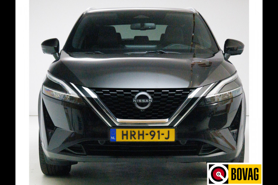 Nissan QASHQAI 1.3 MHEV Tekna Design Pack 141 PK | Pano | 360 Camera | Elec. klep | Adap. cruise | Headup display | Draadloze lader, automatisch inparkeren, dode hoek detectie, zwarte hemel