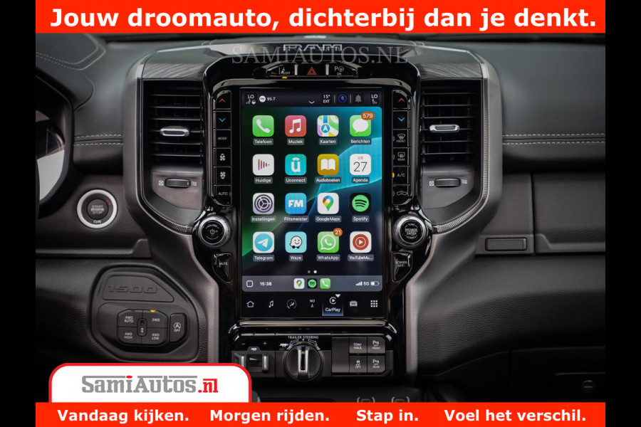 Dodge Ram 1500 GT EDITION | 5.7 V8 HEMI | VIRTUAL COCKPIT | HEAD-UP | ADAPTIVE CRUISE | 360 CAMERA | TRX PACK | Comfortabele Dubbele Cabine met Royale 5 Zitplaatsen | BPM vrij BPM vrij | Nu Leverbaar uit Voorraad | Voorraad Nr 2434