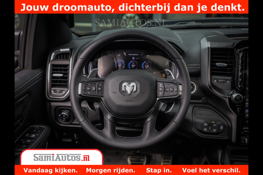 Dodge Ram 1500 GT EDITION | 5.7 V8 HEMI | VIRTUAL COCKPIT | HEAD-UP | ADAPTIVE CRUISE | 360 CAMERA | TRX PACK | Comfortabele Dubbele Cabine met Royale 5 Zitplaatsen | BPM vrij BPM vrij | Nu Leverbaar uit Voorraad | Voorraad Nr 2434