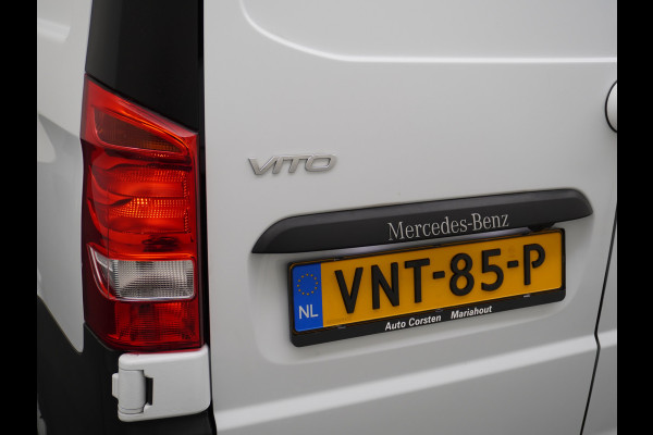 Mercedes-Benz Vito 116CDI 164PK Lang Navi PDC-v+a Camera ParkAssist Trekhaak Airco-CruiseC. Regen-Lichtsensor Bluetooth Schuifdeur Betonplex vloer Wandbetimmering + LedVerlichte-laadruim Dimlicht-Assist Tempmatik Warmtewerend-Glas Elektr-Spiegels+Verwarmd  2.000kg Trekvermogen 1e Eigenaar Nwe Model BlueTec gen 3  EURO 6 CI