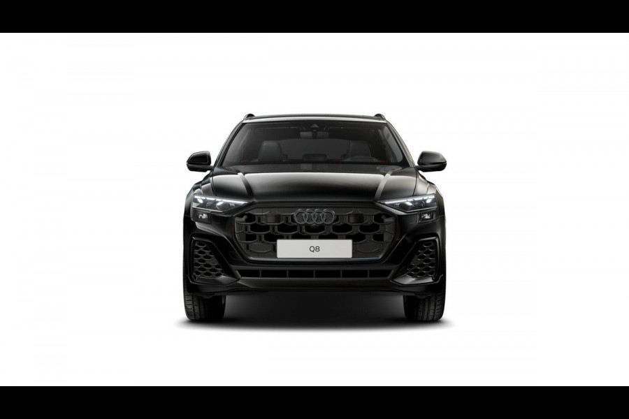 Audi Q8 55 TFSI e quattro Pro Line S 394pk | Rood stiksel / Gordels | Panoramadak | B&O | Vierwielbesturing | Ass.Plus.Remote | Sportstoel Plus | 23'' inch Zwart | Head-up Display |