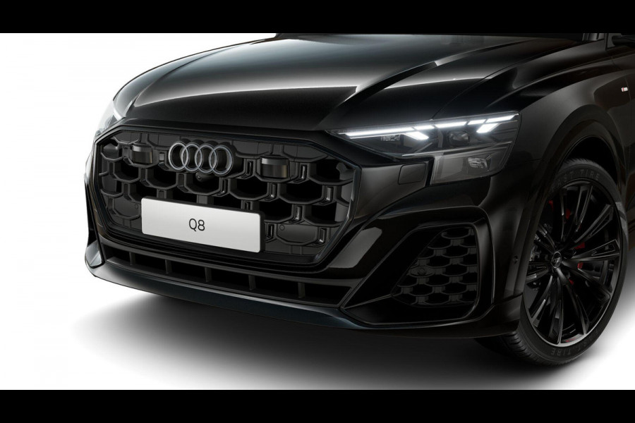 Audi Q8 55 TFSI e quattro Pro Line S 394pk | Rood stiksel / Gordels | Panoramadak | B&O | Vierwielbesturing | Ass.Plus.Remote | Sportstoel Plus | 23'' inch Zwart | Head-up Display |