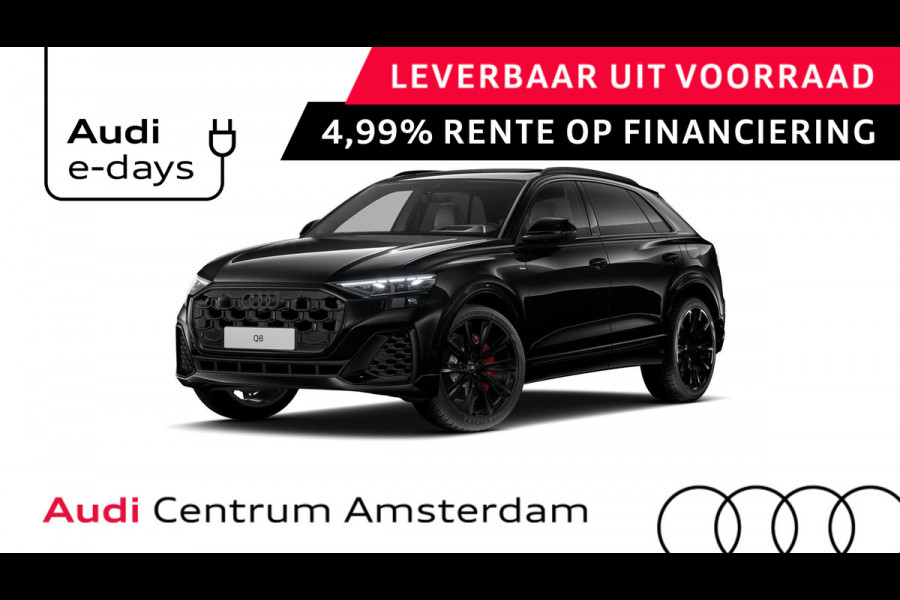 Audi Q8 55 TFSI e quattro Pro Line S 394pk | Rood stiksel / Gordels | Panoramadak | B&O | Vierwielbesturing | Ass.Plus.Remote | Sportstoel Plus | 23'' inch Zwart | Head-up Display |