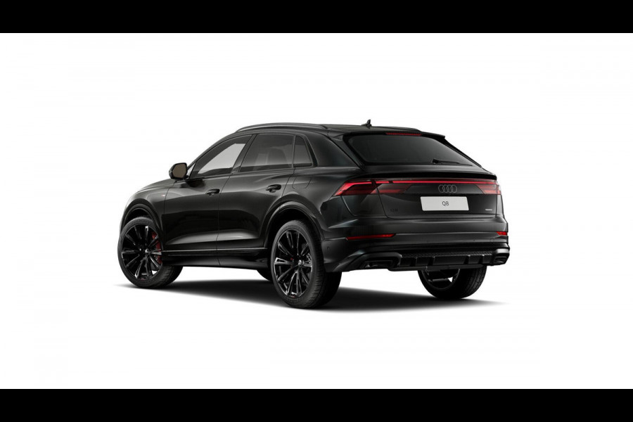 Audi Q8 55 TFSI e quattro Pro Line S 394pk | Rood stiksel / Gordels | Panoramadak | B&O | Vierwielbesturing | Ass.Plus.Remote | Sportstoel Plus | 23'' inch Zwart | Head-up Display |
