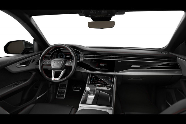 Audi Q8 55 TFSI e quattro Pro Line S 394pk | Rood stiksel / Gordels | Panoramadak | B&O | Vierwielbesturing | Ass.Plus.Remote | Sportstoel Plus | 23'' inch Zwart | Head-up Display |