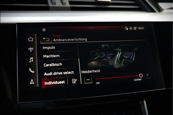 Audi e-tron Sportback 50 quattro S edition 71 kWh | RS Seats | Diamond Stitch | Panoramadak | S-Line | Keyless | Memory Seats | Stoelverwarming | Ambiance Verlichting | Camera | Adaptive Cruise Control | Leer | Matrix LED | Luchtvering |