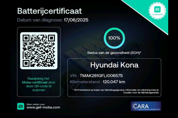 Hyundai Kona EV Comfort 64 kWh 100% soh | CAMERA