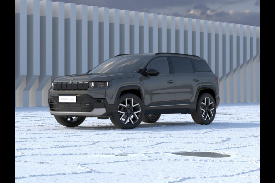 Jeep Compass First Edition 74 kWh | Adapt. Cruise | Camera | Carplay | 20" | Elektr. A-Klep | Navi | Winter Pack | Schuif/Kanteldak | Premium Pack | Warmtepomp