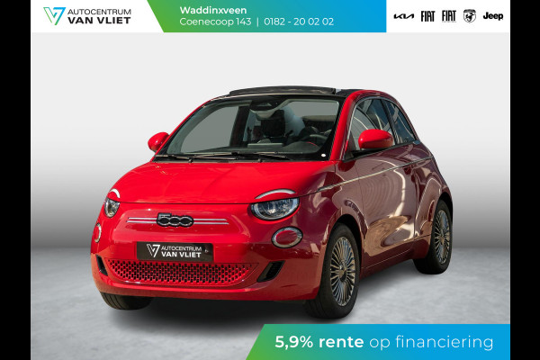 Fiat 500E 42 kWh Cabrio | Clima | Camera | Carplay | Cruise | Uit voorraad leverbaar