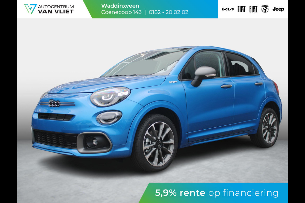 Fiat 500X 1.5 Hybrid Sport | Automaat | Navi | Clima | Camera | Keyless | Cruise | Apple Carplay | BSM | 18" Fiat 500X 1.5 Hybrid Sport | Automaat | Navi | Clima | Camera | Keyless | Cruise | Apple Carplay | BSM | 18"